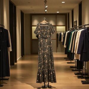 Allegra K Sky Blue Floral Maxi Dress